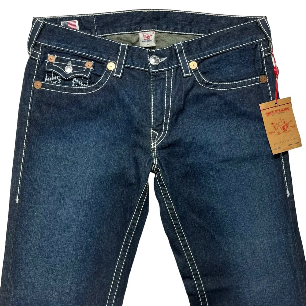 True Religion Men‎ 38x34 Billy Big T Dark Wash Flap Pocket Jeans